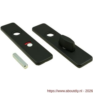 Ami 185/44 Klik kortschild aluminium toilet- en badkamersluiting WC 5/57 mm zwart RAL 9005 structuur finish toilet- en badkamersluiting WC knop Ami groot - A10900609 - afbeelding 1