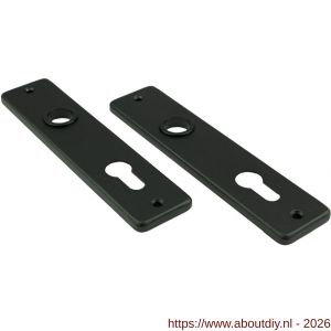 Ami 180/41 RH kortschild aluminium rondhoek profielcilinder PC 55 zwart RAL 9005 structuur finish - A10900581 - afbeelding 1