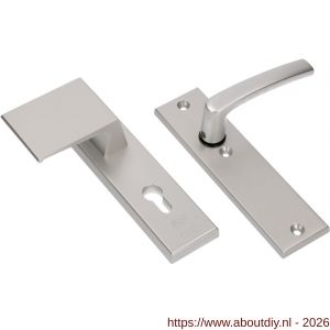 Ami VHB 193/50-90/60 veiligheidsvoordeur-duwerkortschildgarnituur SKG*** VHB 193/50 deurduwer 90/60 links buiten profielcilinder PC 72 en binnen blind deurkruk 332 F2 deurdikte 38-42 mm - A10901782 - afbeelding 1