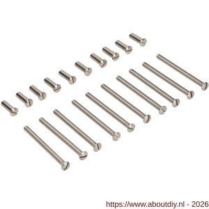 Ami deurbeslag patentbout compleet met huls RVS M5x45 mm schroef en huls RVS set 10 stuks - A10900206 - afbeelding 1