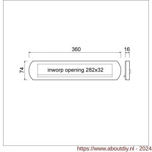 Ami EP 970 briefplaat met veer aluminium deurdikte 53-57 mm F1 Climate Comfort - A10900068 - afbeelding 2