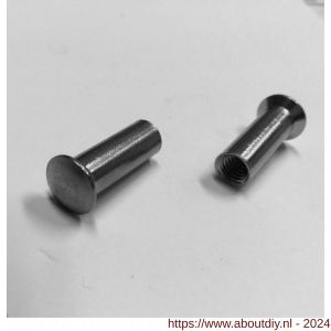 Ami patentbouthuls M6x21 mm zonder zaagsnede messing vernikkeld verpakt per 10 stuks in zakje - A10900200 - afbeelding 1
