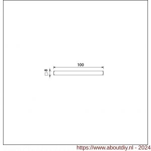 Ami deurkruk stift vierkant vol 8x100 mm - A10900157 - afbeelding 1