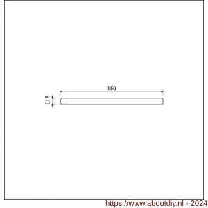 Ami deurkruk stift vierkant vol 8x150 mm - A10900167 - afbeelding 1