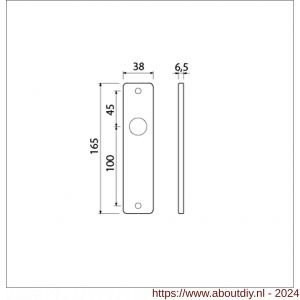 Ami 165/4 RH kortschild aluminium rondhoek blind F1 - A10900504 - afbeelding 2