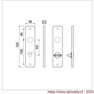 Ami 165/4 RH kortschild aluminium rondhoek WC 8/63 mm F1 - A10900513 - afbeelding 2