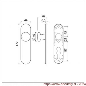 Ami 177/1 Klik knopkortschild aluminium knop 160/40 vast kortschild 177/1 blind Klik F1 - A10900715 - afbeelding 2