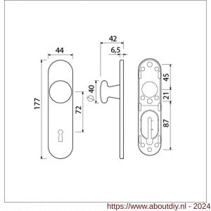 Ami 177/1 Klik knopkortschild aluminium knop 160/40 vast kortschild 177/1 SLG 72 Klik F1 - A10900717 - afbeelding 2