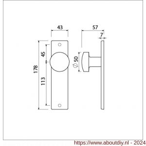 Ami 178/43 knopkortschild aluminium knop 169/50 vast kortschild 178/43 blind F1 - A10900720 - afbeelding 2