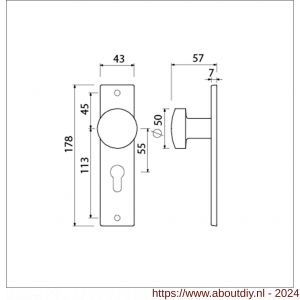 Ami 178/43 knopkortschild aluminium knop 169/50 vast kortschild 178/43 PC 55 F1 - A10900723 - afbeelding 2