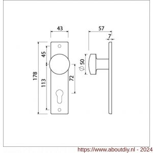 Ami 178/43 knopkortschild aluminium knop 169/50 vast kortschild 178/43 PC 72 F1 - A10900724 - afbeelding 2