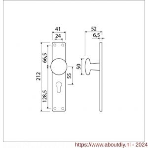 Ami 212/41 RH knoplangschild aluminium knop 160/50 vast langschild 212/41 RH rondhoek PC 55 F2 - A10900754 - afbeelding 2