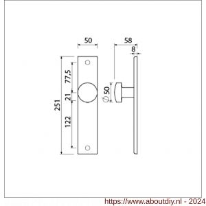 Ami 251/50/8 knoplangschild aluminium knop 169/50 vast langschild 251/50/8 blind R6,5 F1 - A10900760 - afbeelding 2