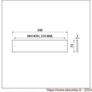 Ami TA afdekplaat briefplaat met veer aluminium blind M5 F2 buitenzijde - A10900076 - afbeelding 2