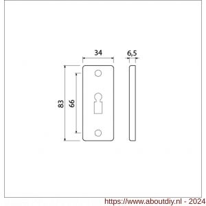 Ami 4 RH sleutelrozet aluminium rechthoek BB F1 - A10900482 - afbeelding 2