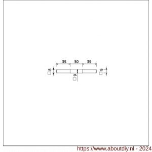 Ami verloopstift vierkant vol 8-9-8 deurdikte 38-42 mm - A10900234 - afbeelding 1