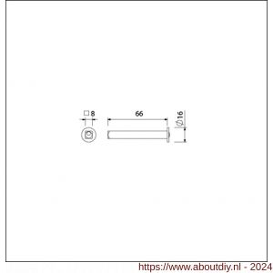 Ami wisselquickstift met aanslag 8x66 mm deurdikte 38-42 mm - A10900260 - afbeelding 1