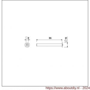 Ami wisselquickstift met aanslag 8x86 mm extra lang deurdikte 53-57 mm - A10900261 - afbeelding 1