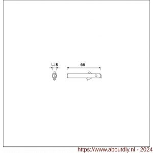 Ami wisselquickstift met kantelaar 8x66 mm deurdikte 38-42 mm - A10900262 - afbeelding 1