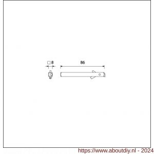 Ami wisselquickstift met kantelaar 8x86 mm extra lang deurdikte 53-57 mm - A10900263 - afbeelding 1