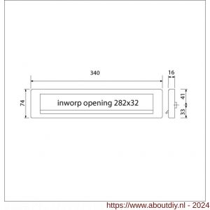 Ami EP 960 briefplaat met veer aluminium deurdikte 53-57 mm F1 Climate Comfort - A10900064 - afbeelding 2