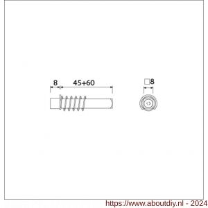 Ami verloopstift vierkant vol enkelzijdig 8-9 deurdikte deurdikte 38-42 mm - A10900232 - afbeelding 2