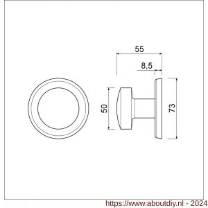 Ami 169/50 voordeurknop aluminium F1 - A10900285 - afbeelding 2