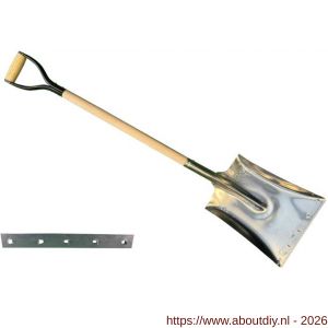 DeWit aluminium ballastschop 28 cm breed met slijtstrip 90 cm steel en ijzeren D greep - A29000720 - afbeelding 1