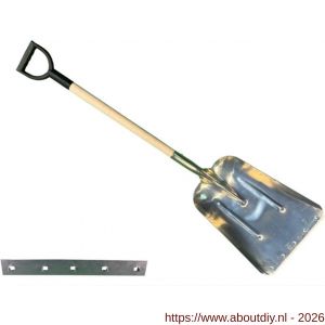 DeWit aluminium graanschop 31 cm breed met slijtstrip 80 cm steel met kunstof D-greep - A29000742 - afbeelding 1