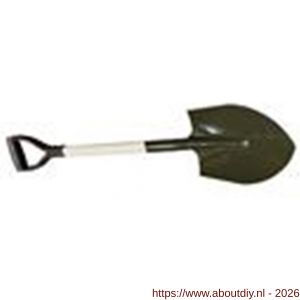 DeWit legerschep groen gelakt met 50 cm houten steel en groen gelakte metalen D greep - A29000800 - afbeelding 1