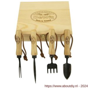 DeWit Bonsai tuingereedschap set 4 stuks in houten doos - A29000436 - afbeelding 1
