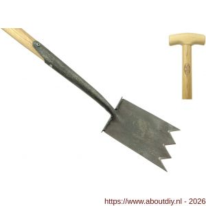DeWit Shark tine spade zwanehals met opstapjes essen steel 90 cm - A29000796 - afbeelding 1