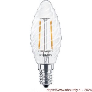 Philips LED kaarslamp Classic LEDcandle 2 W-25 W E14 ST35 827 extra warm wit - A51270229 - afbeelding 1