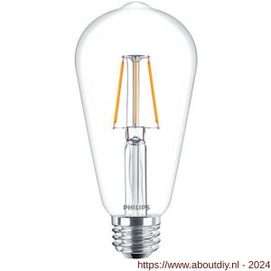 Philips LED gloeidraadlamp Classic LEDbulb Edison 4.3 W-40 W E27 ST64 827 extra warm wit - A51270206 - afbeelding 1
