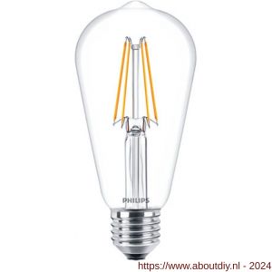 Philips LED gloeidraadlamp DBSTCL60W827 Classic LEDbulb Edison 7 W-60 W E27 ST64 827 extra warm wit Phili - A51270207 - afbeelding 1