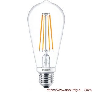 Philips LED gloeidraadlamp DBSTCL60WD827 Classic LEDbulb Edison 6 W 827 E27 ST64 Fil dim - A51270210 - afbeelding 1