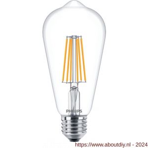 Philips LED gloeidraadlamp Classic LEDbulb Edison 8 W-60 W E27 ST64 dimtone extra warm wit - A51270212 - afbeelding 1
