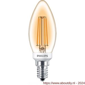 Philips LED kaarslamp Classic LEDcandle 5 W-32 W E14 B35 825 Gold dimbaar extra warm wit - A51270239 - afbeelding 1
