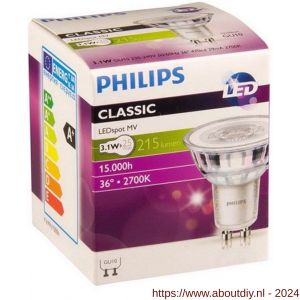 Philips LED spot GU10 Corepro LEDspot Glas 2.7 W-25 W 827 36D extra warm wit - A51270199 - afbeelding 2