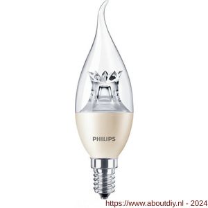 Philips LED kaarslamp Master LEDcandle 6W-40W E14 BA38 Cl dimtone extra warm wit - A51270159 - afbeelding 1