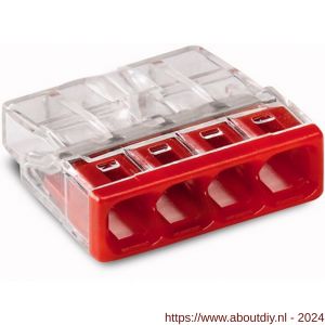 Wago 2273-204 4 V lasklem Mini 4x0.5-2.5 mm2 rood - A51270112 - afbeelding 1