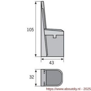 Abus afsluitbare balkon heveldeurgrendel BS84 W KA EE0045 - A21701391 - afbeelding 2