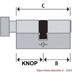 Abus knopcilinder nikkel E50N C35/K35 KA 1967 - A21700008 - afbeelding 2