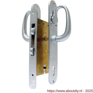 S&B 100930.9 cilinder schuifdeurslot 100930.9 PZ 55 mm PC 90 voorplaat 232x25 mm U messing mat chroom - A40615058 - afbeelding 1
