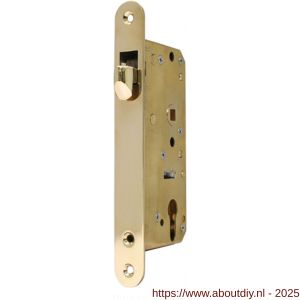 S&B 105630.4 dag en nacht cilinder schuifduerslot 105630.4 PZ 55 mm PC75 voorplaat 210x25 mm U messing mat chroom - A40615053 - afbeelding 1