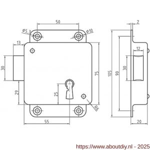S&B 114402.4 BB oplegkastslot 114402.4 bonte baard BB DIN links buiten messing gepolijst - A40615074 - afbeelding 2