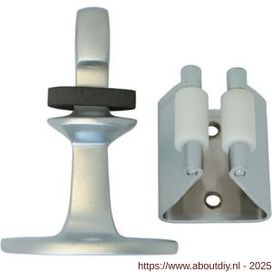 S&B 253101.6 deurvastzetter L=70 mm D=45x35 mm met rubber aanslag messing gepolijst chroom - A40615133 - afbeelding 1