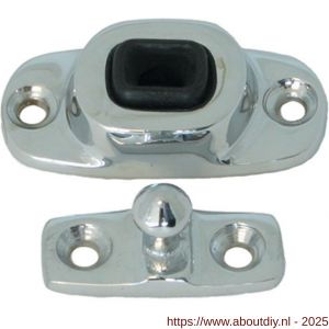 S&B 253600.6 deurvastzetter L=50 mm D=23 mm met tegenplaat en rubber aanslag messing gepolijst chroom - A40615126 - afbeelding 1