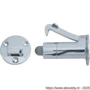 S&B 251101.6 deurvastzetter verstelbaar L=80 mm D=56 mm met tegenplaat messing gepolijst chroom - A40615129 - afbeelding 1