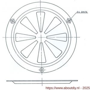 S&B 277100.4 tegenplaat voor ventilatierozet rond 200 mm messing gepolijst - A40615228 - afbeelding 2